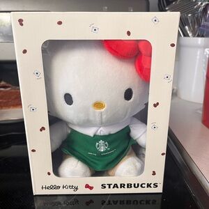Starbucks Plush Hello Kitty Box with Coffee Bean Design